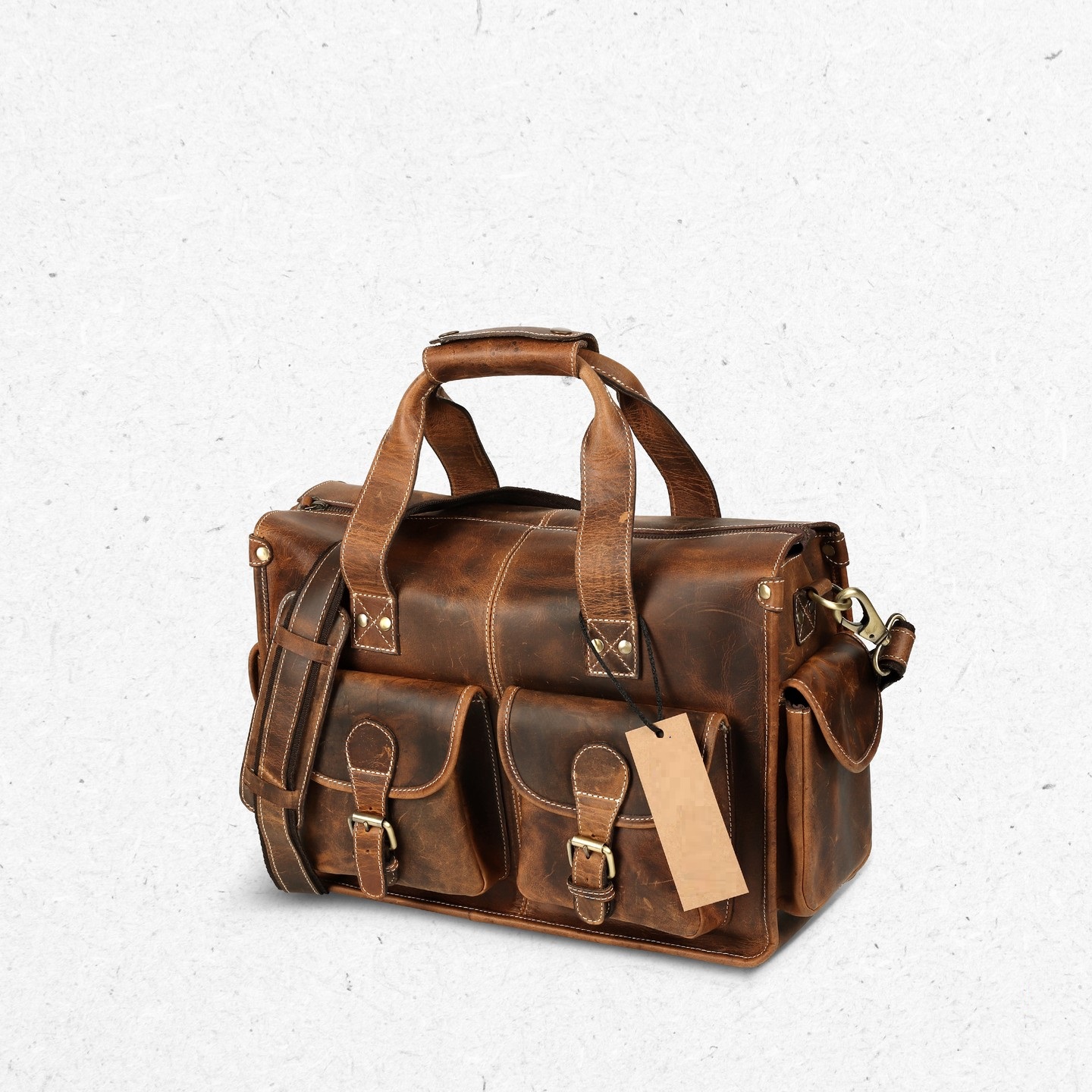 brown leather portfolio bag, business portfolio bag, leather laptop bag, durable leather bag, unisex leather bag, leather travel bag, portable leather bag, 15 inch laptop portfolio, stylish leather bag, office briefcase, professional leather bag, adjustable shoulder strap bag, YKK zippers, antique brass fittings bag, padded shoulder straps, leather business travel bag, high-quality leather bag, spacious portfolio bag, magnetic closure leather bag